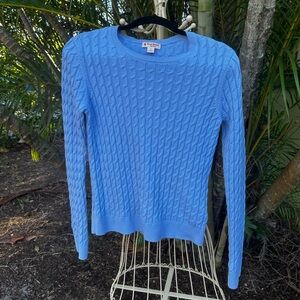 Brooks Brothers Sky Blue Cable Knit Sweater